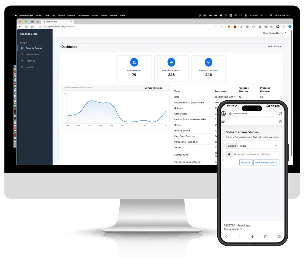 Desarrollo_Sistema de procesos judiciales- Caso de éxito Granados Toro